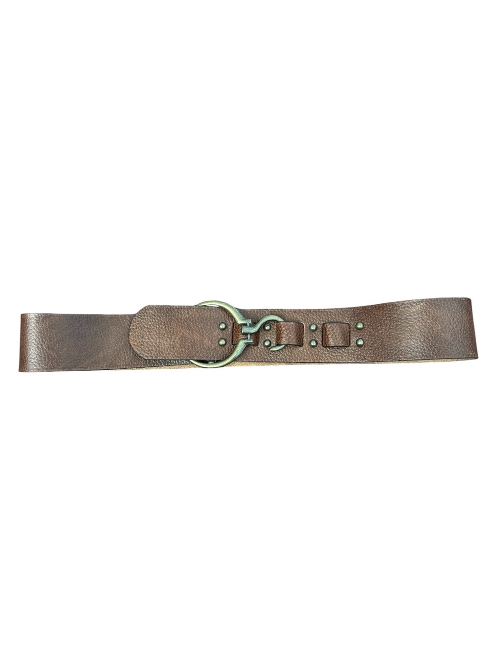 Cabi Hoof Pick Belt Wide Brown Leather‎ L 34-38 High Waisted Equestrian Buckle